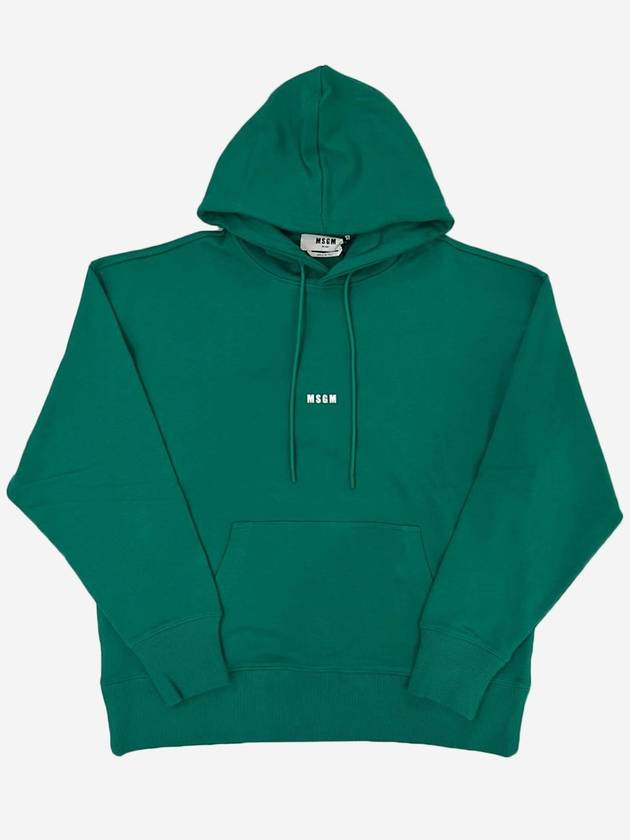 MSGM Logo Green Hooded Sweatshirt 3340MM509 227 - MSGM - BALAAN 1