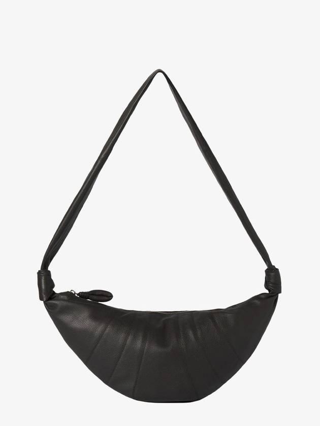 Medium Croissant Soft Grained Leather Crossbody Bag Black - LEMAIRE - BALAAN 1