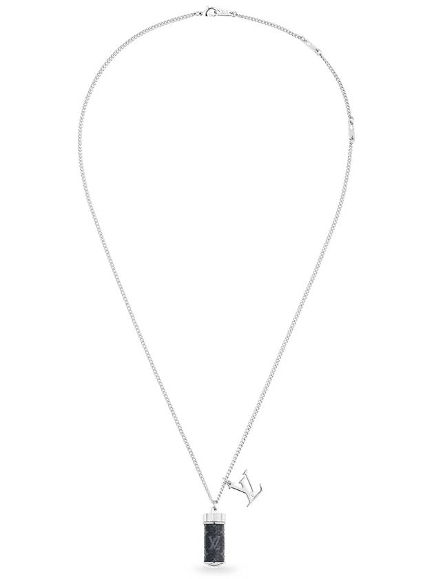 Men's Monogram Eclipse Charms Necklace Silver - LOUIS VUITTON - BALAAN 3