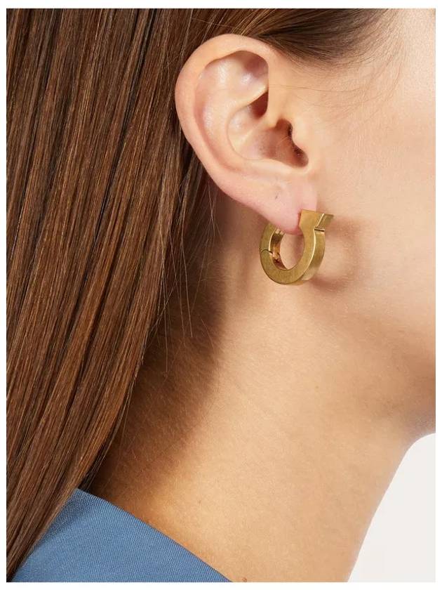 Gancini Hoop Earrings Gold - SALVATORE FERRAGAMO - BALAAN 3