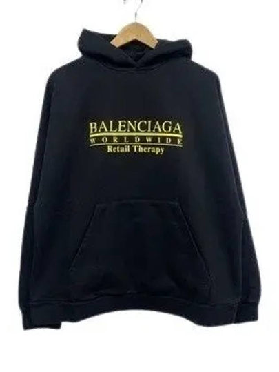 Women's World Wide Retail Therapy Logo Hoodie Black - BALENCIAGA - BALAAN 2