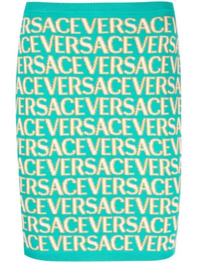 Short Skirt 1011220 1A07960 5V540 TURQUOISE AZZURRO - VERSACE - BALAAN 1