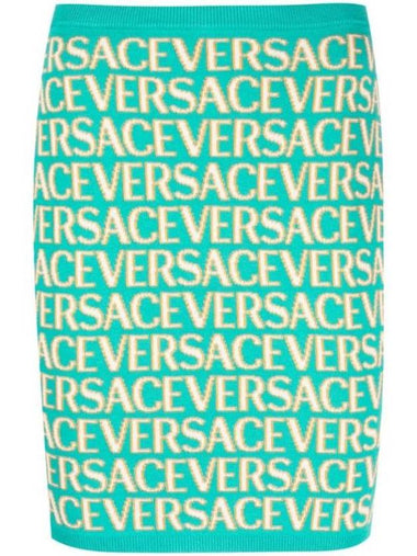 Short Skirt 1011220 1A07960 5V540 TURQUOISE AZZURRO - VERSACE - BALAAN 1