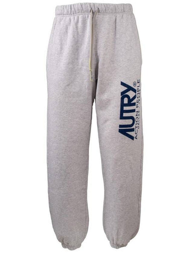 Autry Gray Plush Pants With Logo - AUTRY - BALAAN 1