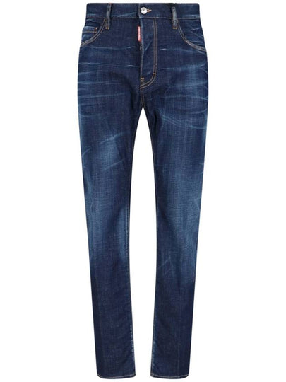 Logo Patch Straight Jeans Navy - DSQUARED2 - BALAAN 2