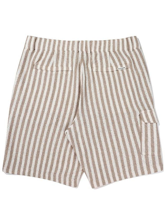 Striped Sweater Short Pants BEIGE MAN - MALBON GOLF - BALAAN 2