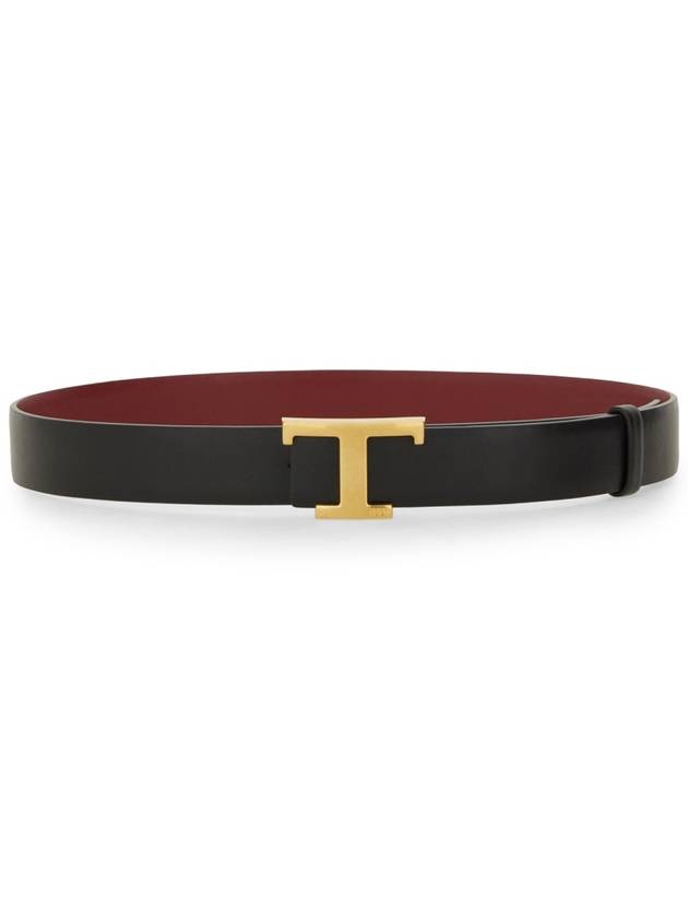 T Timeless Buckle Reversible Leather Belt Black - TOD'S - BALAAN 2