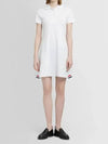 Women's Logo Patch Tennis Flare Short Dress White - THOM BROWNE - BALAAN 4