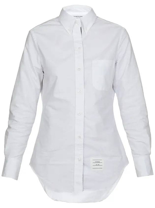 Women's Hidden Three Stripes Oxford Classic Shirt White - THOM BROWNE - BALAAN 1
