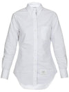 Women's Hidden Three Stripes Oxford Classic Shirt White - THOM BROWNE - BALAAN 1