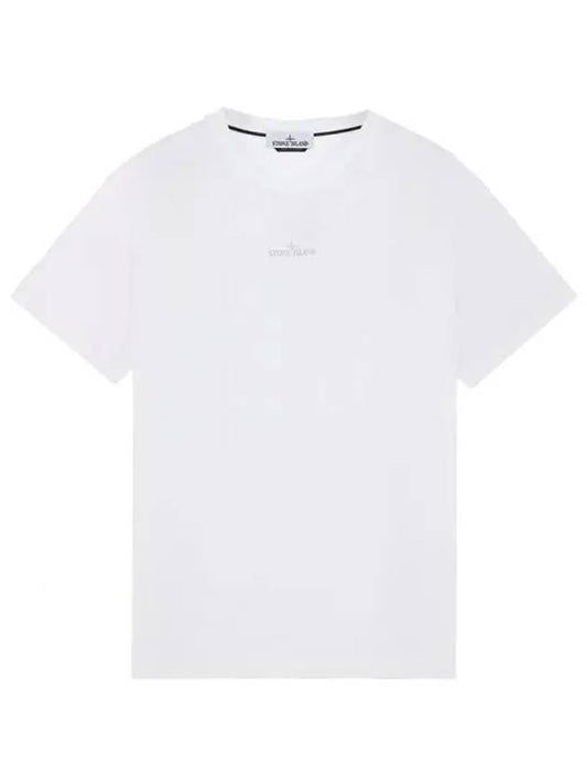 Small Logo Print Short Sleeve T-Shirt White - STONE ISLAND - BALAAN 2