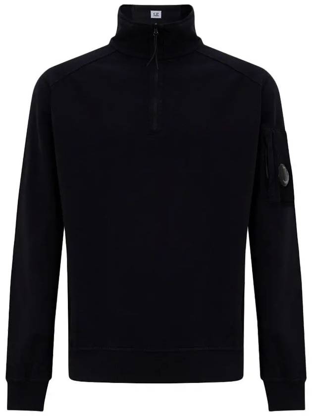 Light Fleece Half Zipped Sweatshirt Black - CP COMPANY - BALAAN 2