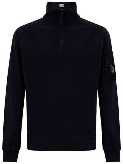 Light Fleece Half Zipped Sweatshirt Black - CP COMPANY - BALAAN 2