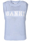 Cotton Rope Vest Poder Blue - GANNI - BALAAN 2