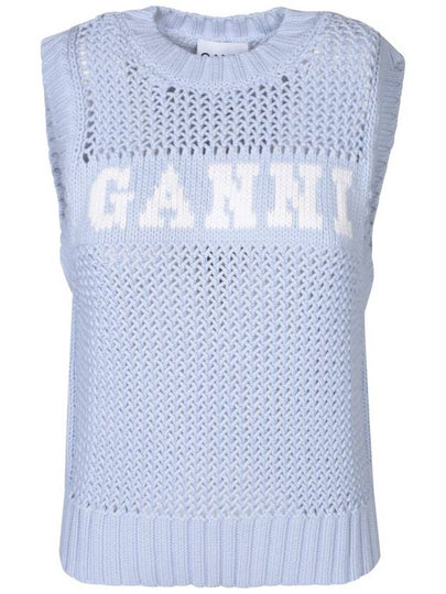 Cotton Rope Vest Poder Blue - GANNI - BALAAN 2