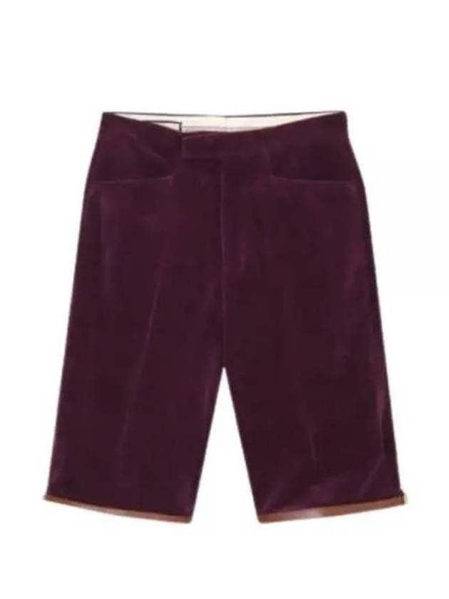 Velvet Buckle Shorts Red - GUCCI - BALAAN 2