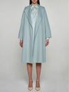 Cles Cashmere Silk Wool Single Coat Aquamarine - MAX MARA - BALAAN 4