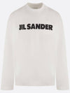 Logo Print Cotton Long Sleeve T-Shirt White - JIL SANDER - BALAAN 2