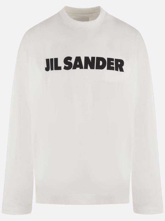 Logo Print Cotton Long Sleeve T-Shirt White - JIL SANDER - BALAAN 2