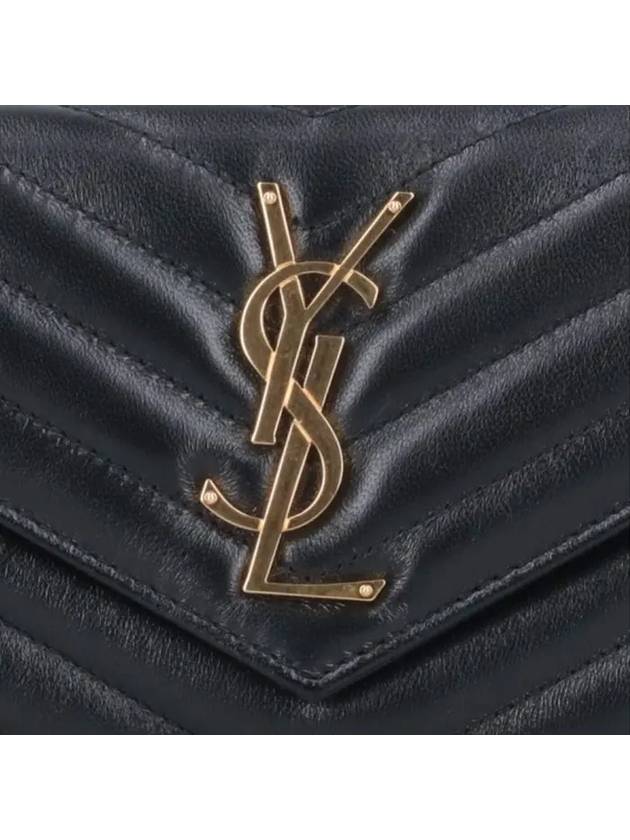 Cassandre Matelasse Large Flap Lambskin Long Wallet Black - SAINT LAURENT - BALAAN 5