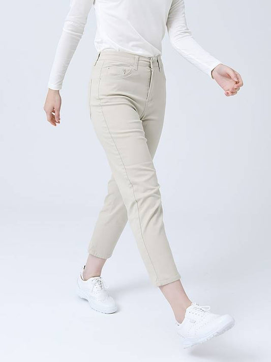 Doyou Know MC Women s Golf Cotton Span Slim Baggy Fit Bright Beige Pants DO3242PT79 1 - DOYOUKNOWMC GOLF WEAR - BALAAN 1