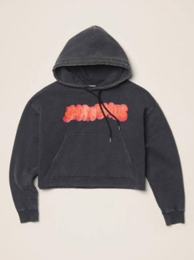 Women's Clay Logo Crop Hoodie Hooded Top Black 223js050 - JACQUEMUS - BALAAN 1