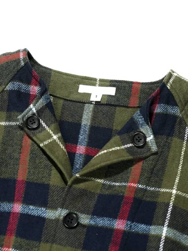 Big plaid heavy flannel no collar raglan jacket - ENGINEERED GARMENTS - BALAAN 3