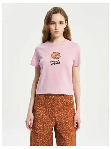 Women s Flirting Flower T Shirt Mist Pink Domestic Product GM0024032291641 - MAISON KITSUNE - BALAAN 1