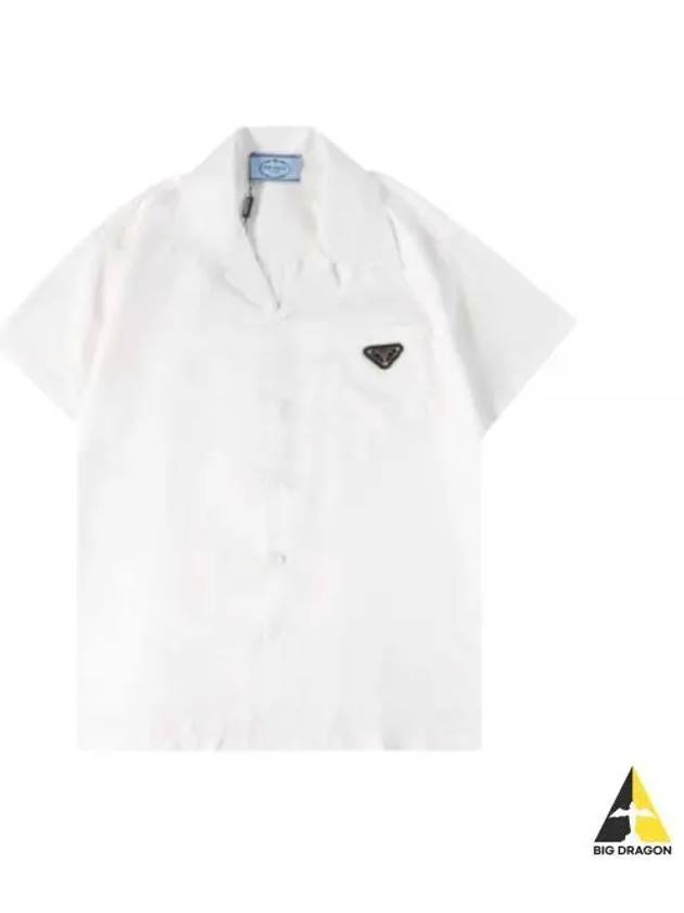 P476G S232 13QA F0009 Triangle Logo Cotton Short Sleeve Shirt - PRADA - BALAAN 1