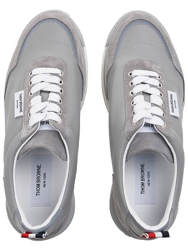 Vitello Alumni Trainer Caprede Low Top Sneakers Grey - THOM BROWNE - BALAAN 7