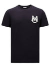 Monogram Logo Short Sleeve T-Shirt Navy - MONCLER - BALAAN 2