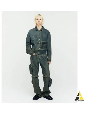 Waistband denim jacket awa636m ARMY GREEN - ANDERSSON BELL - BALAAN 1