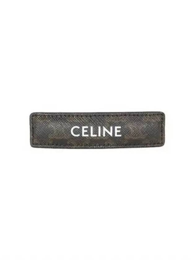 Logo Triomphe Canvas Calfskin Hair Clip Tan - CELINE - BALAAN 2