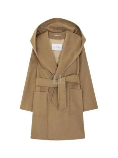 Rialto Hooded Single Coat Camel - MAX MARA - BALAAN 2