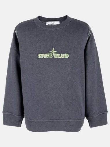 Stone Kids Embroidery Logo Washing Sweatshirt Blue Navy 761660943 V0028 271728 1063782 - MONCLER - BALAAN 1