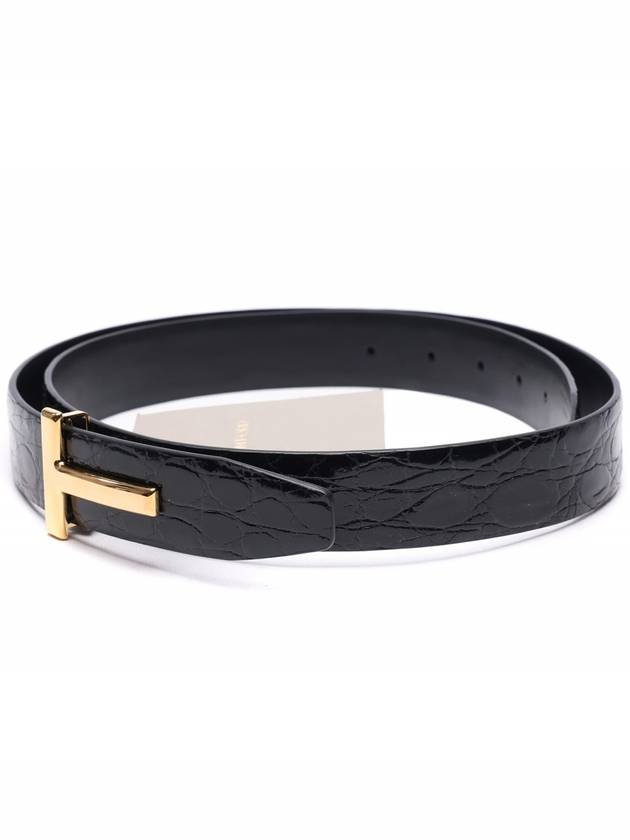 Men's T Logo Crocodile Belt - TOM FORD - BALAAN 3