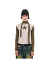 Strap Scarf Star Long Sleeve T-Shirt Khaki - LECYTO - BALAAN 1