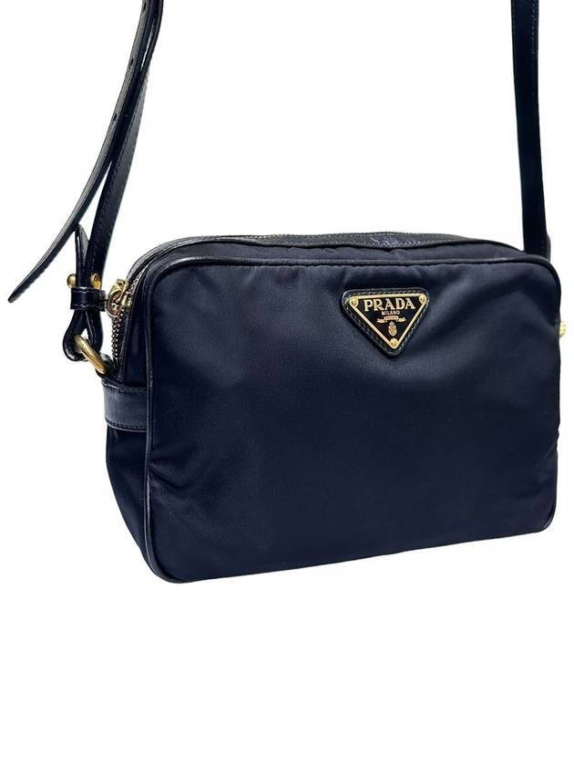 Women s 1BH089 Black Pocono Nylon Gold Triangular Logo Cross Bag - PRADA - BALAAN 2