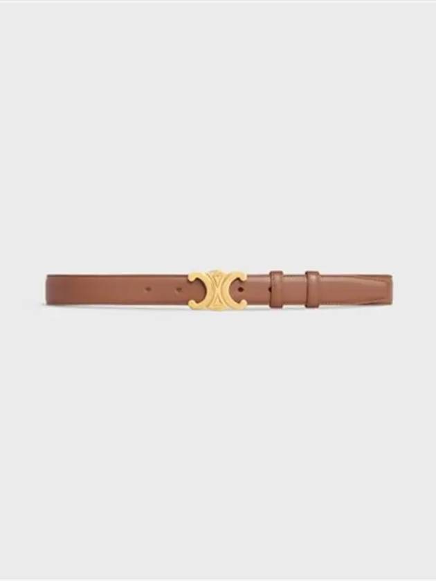 Women's Medium Triomphe Smooth Calfskin Belt Brown - CELINE - BALAAN 2