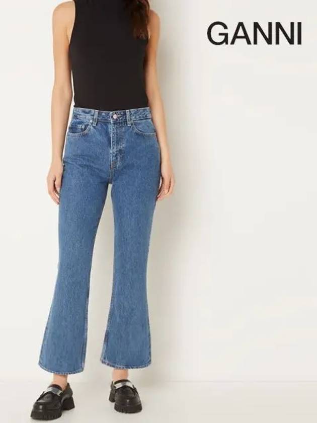 Betzy Cropped Rigid Jeans Blue - GANNI - BALAAN 6