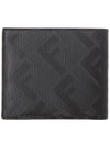 Shadow Diagonal Leather Half Wallet Black - FENDI - BALAAN 4