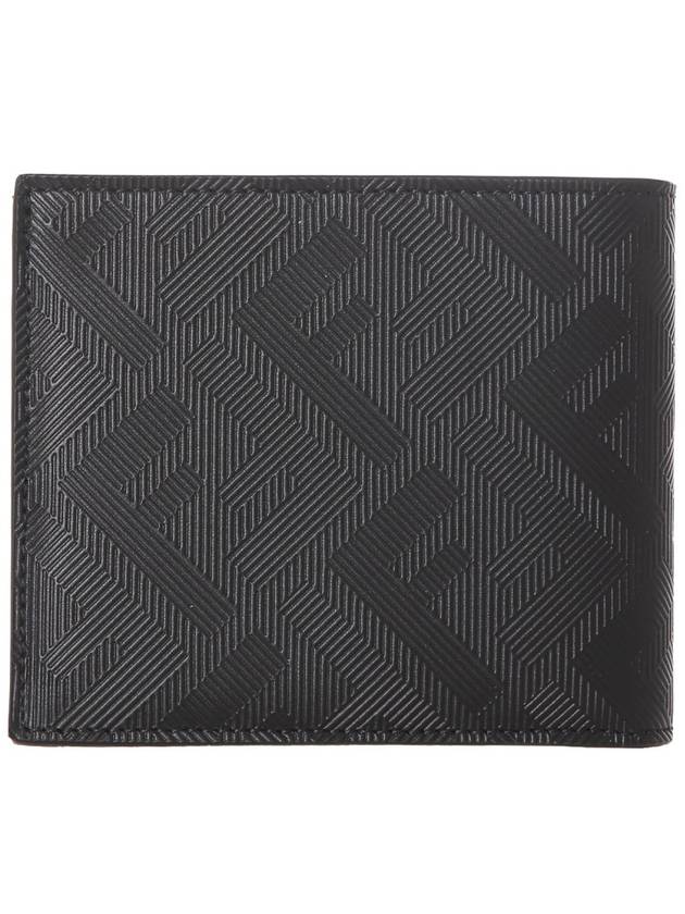 Shadow Diagonal Leather Half Wallet Black - FENDI - BALAAN 4