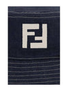 Logo Denim Bucket Hat Navy - FENDI - BALAAN 4