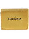 logo tri-fold card wallet gold - BALENCIAGA - BALAAN.