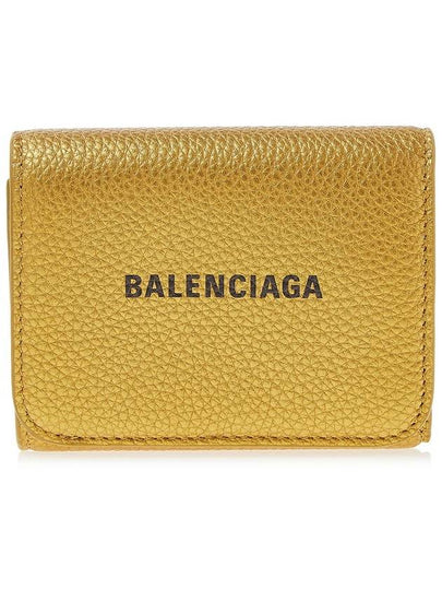 logo tri-fold card wallet gold - BALENCIAGA - BALAAN 2