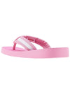 Logo Patch Striped Flip Flops Pink - KENZO - BALAAN 4