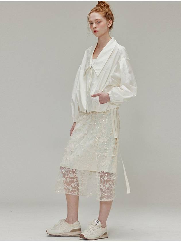 Butterfly sequin wrap skirt set_Cream - OPENING SUNSHINE - BALAAN 4