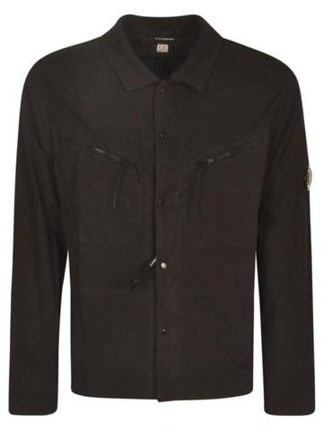 Men's Gabardine Lens Long Sleeve Shirt Black - CP COMPANY - BALAAN 1