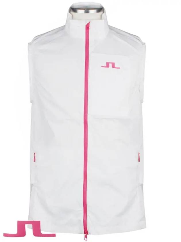 Golfwear Men's Ash Packable Zip-Up Vest White Pink - J.LINDEBERG - BALAAN 3