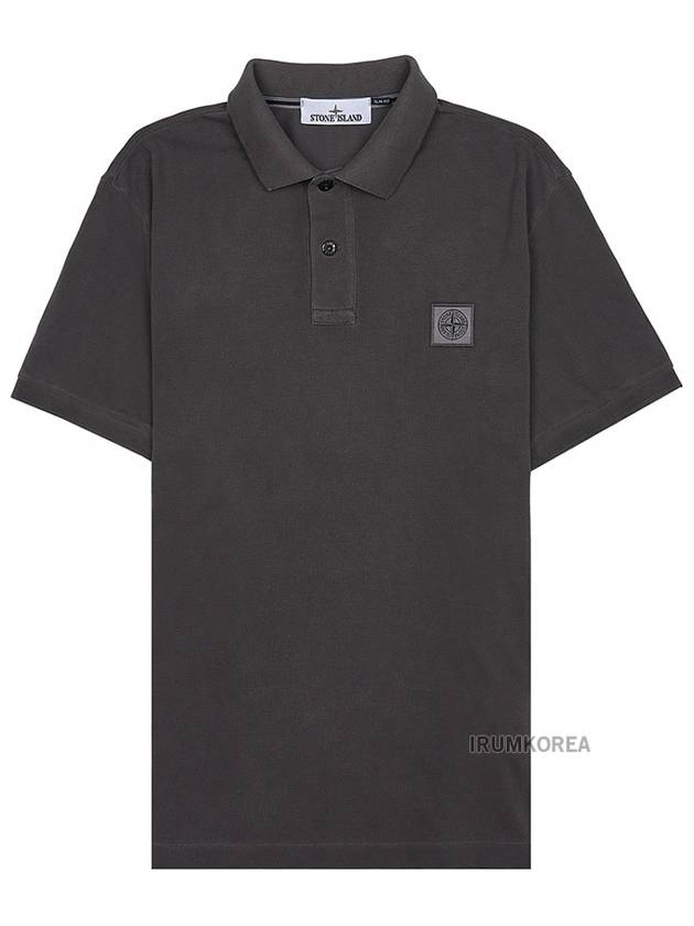 Wappen Cotton Short Sleeve Polo Shirt Charcoal - STONE ISLAND - BALAAN 10